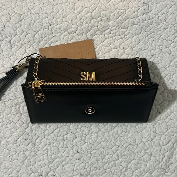 NWT Steve Madden Black BCRUZ Wallet with Gold Tone Chain - Picture 6 of 8